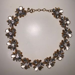 J crew diamond floral necklace